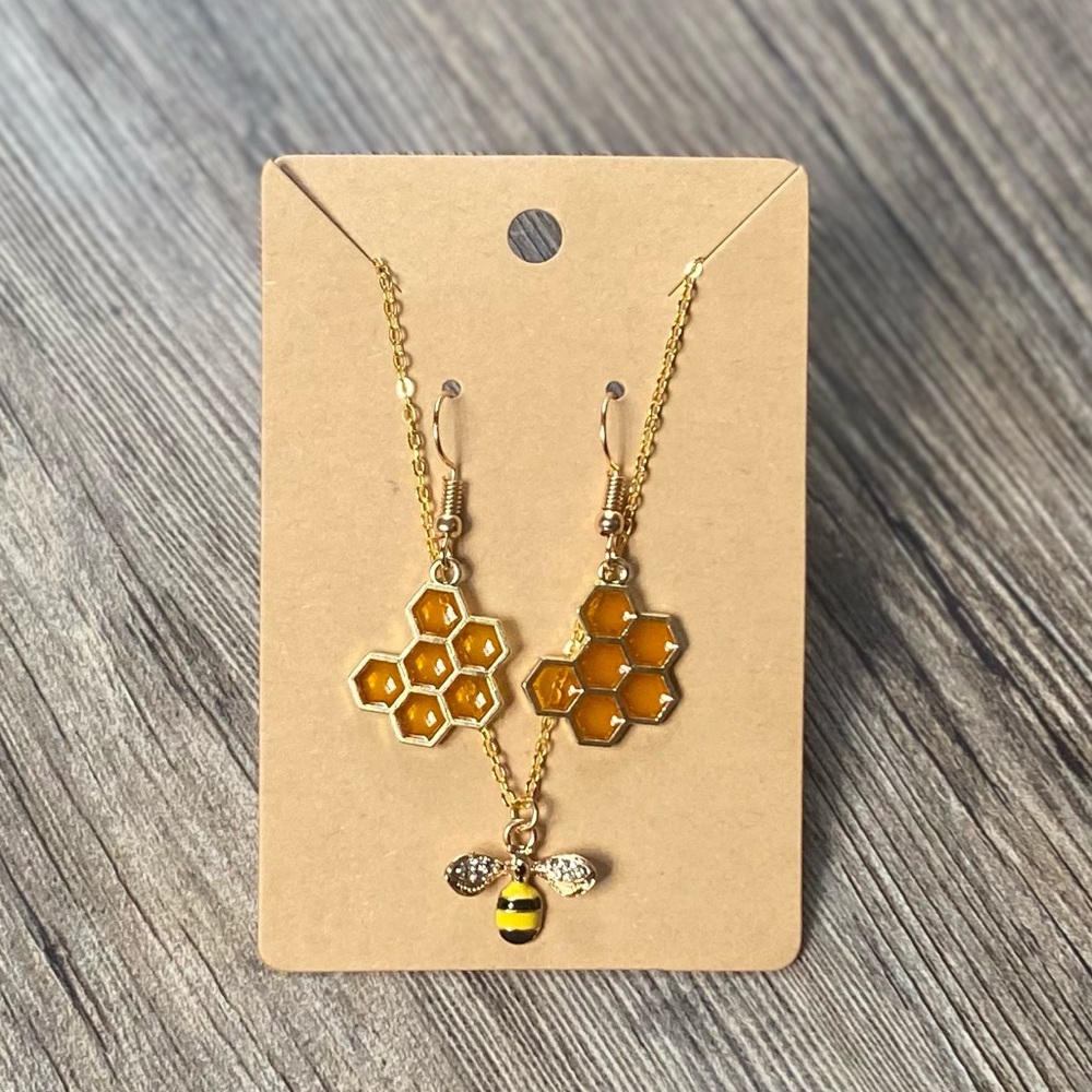 Bee Necklace and Earrings Set